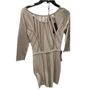 Bebe bandage dress 3/4 SLV STRAP BACK DRESS ROBE BRETELLE ARR MNCHS 3/4 XS